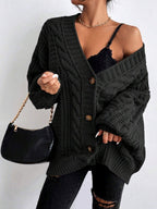 Lauren - Women's Textured Cable Knit Open-Front Cardigan 6