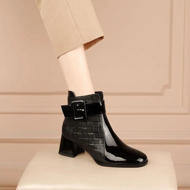 Luana - Women’s Quilted Square Toe Ankle Boots 2