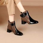Luana - Women’s Quilted Square Toe Ankle Boots 3