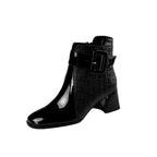 Luana - Women’s Quilted Square Toe Ankle Boots 5