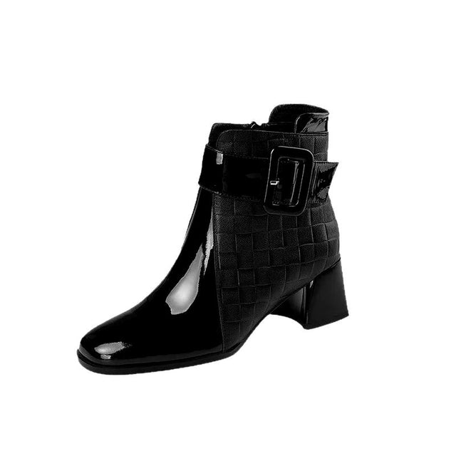 Luana - Women’s Quilted Square Toe Ankle Boots 5