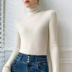 Maggie - Women's Ribbed Cashmere Turtleneck