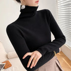 Maggie - Women's Ribbed Cashmere Turtleneck