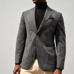 Malcolm - Men's Suede Single-Breasted Blazer with Notch Lapel