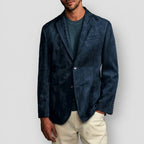 Malcolm - Men's Suede Single-Breasted Blazer with Notch Lapel
