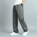 Marco - Men's Wide-Leg Cotton Pants with Elastic Waist