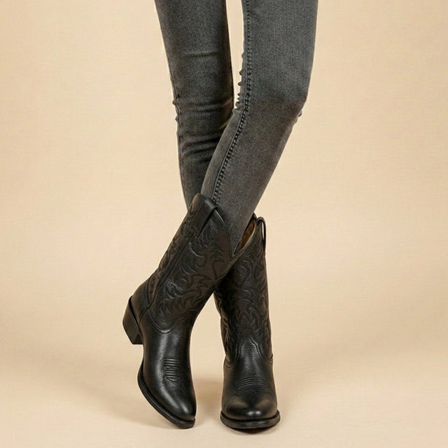 Marlena - Women's Embroidered Cowboy Boots with Block Heel
