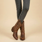 Marlena - Women's Embroidered Cowboy Boots with Block Heel