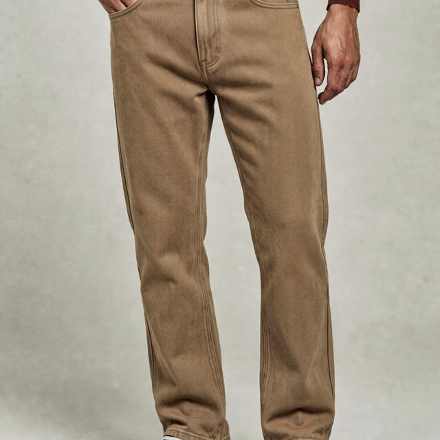 Matthew - Men's Button-Fly Straight-Leg Pants 10