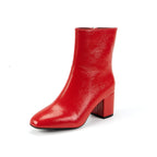 Maureen - Women's Side-Zip Block Heel Ankle Boots