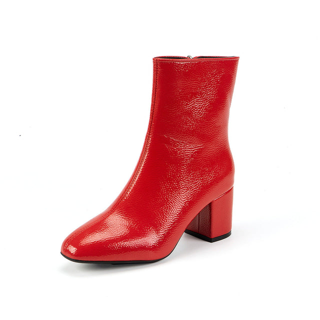 Maureen - Women's Side-Zip Block Heel Ankle Boots