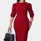 Natasha - Women's Peplum Waist Panelled Dress