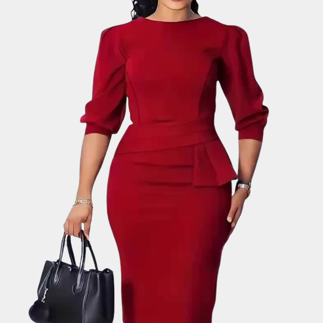 Natasha - Women's Peplum Waist Panelled Dress
