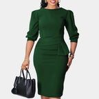 Natasha - Women's Peplum Waist Panelled Dress