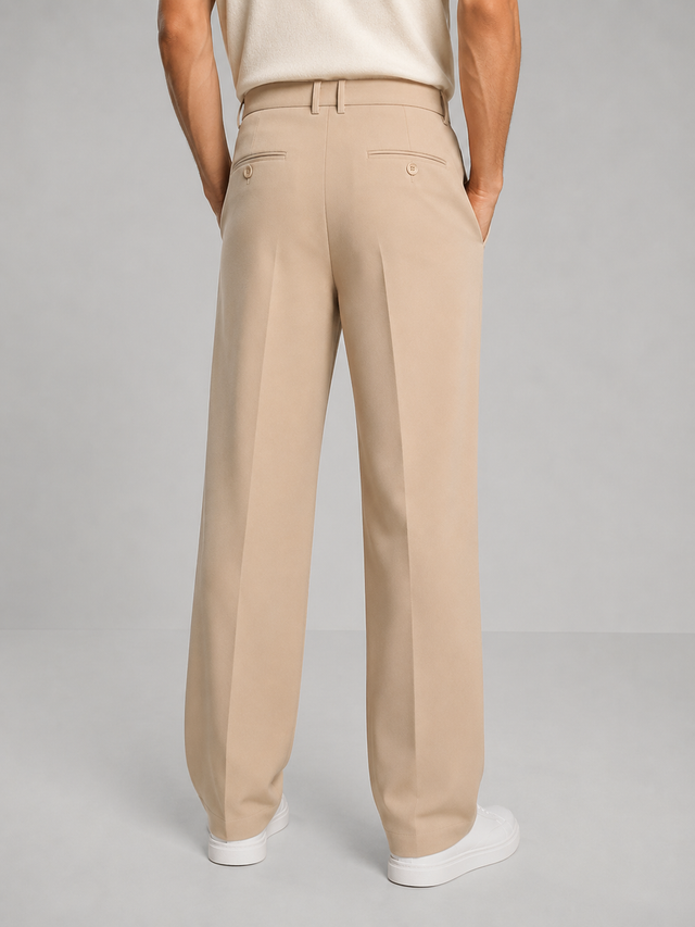 Rafael - Men's Pleated Front Trousers with Tapered Leg