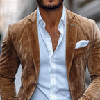 Raven - Men's Notch Lapel Suede Blazer