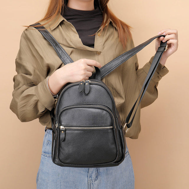 Selene - Women's Genuine Leather Zip Backpack