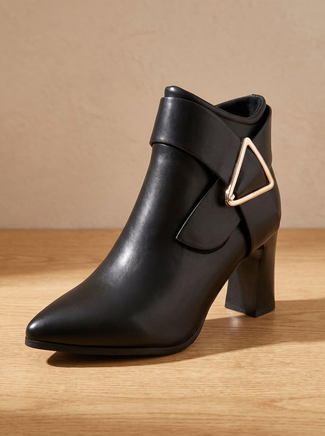 Shane - Women's Pointed-Toe Ankle Boots with Block Heel 