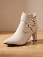 Shane - Women's Pointed-Toe Ankle Boots with Block Heel 