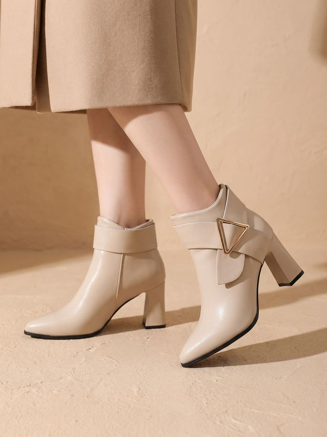Shane - Women's Pointed-Toe Ankle Boots with Block Heel 
