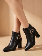 Shane - Women's Pointed-Toe Ankle Boots with Block Heel 