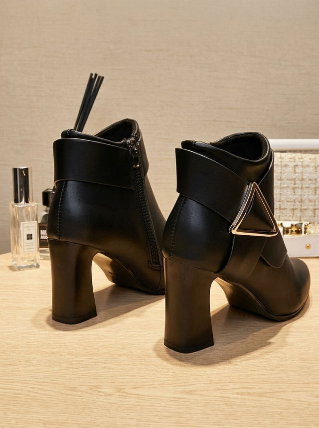 Shane - Women's Pointed-Toe Ankle Boots with Block Heel 