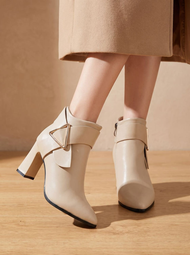 Shane - Women's Pointed-Toe Ankle Boots with Block Heel 