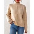Stephanie - Women's Ribbed Collar Knit Pullover Sweater 2