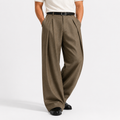 Tristan - Men's Pleated Wide-Leg Dress Pants with Tapered Waist