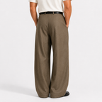 Tristan - Men's Pleated Wide-Leg Dress Pants with Tapered Waist