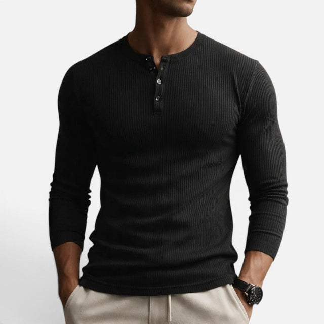 Victor - Men's Ribbed Long-Sleeve Henley