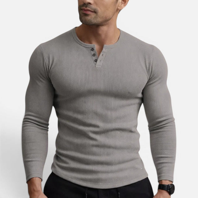 Victor - Men's Ribbed Long-Sleeve Henley