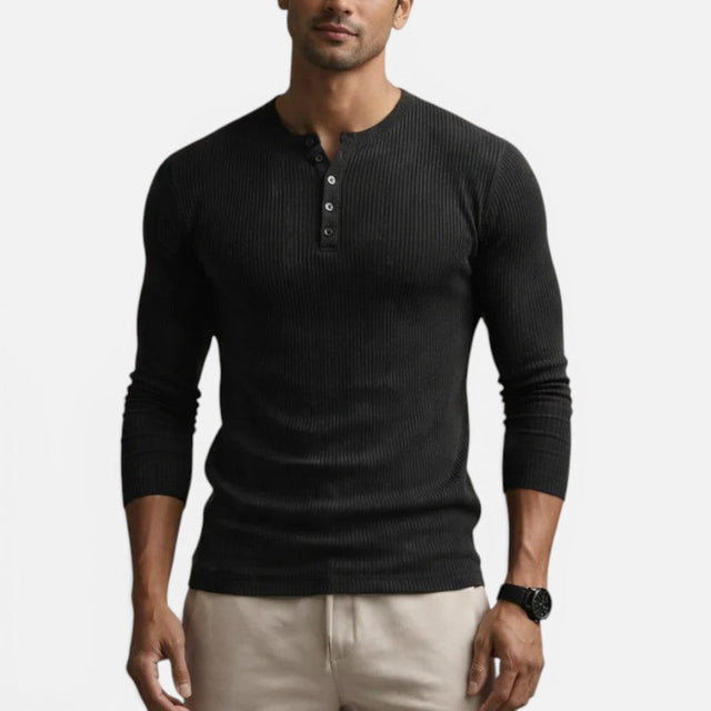 Victor - Men's Ribbed Long-Sleeve Henley