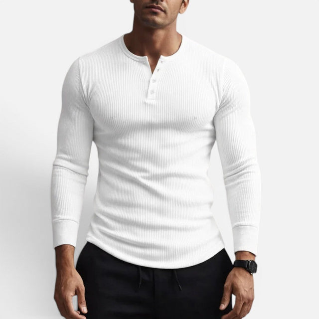 Victor - Men's Ribbed Long-Sleeve Henley