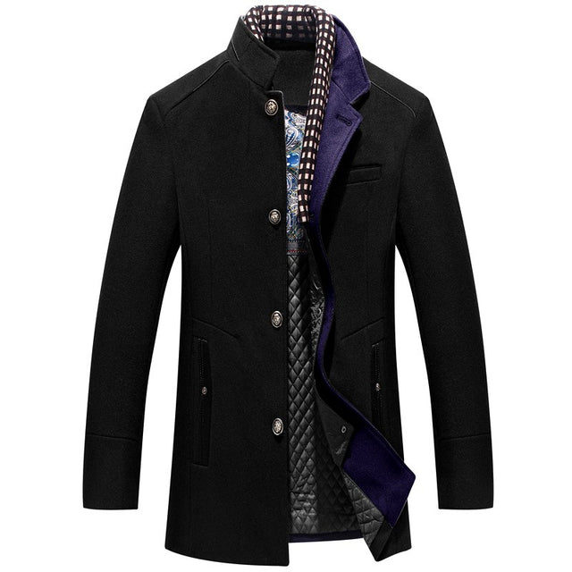 Whitfield - Men's Quilted Lined Wool Blend Coat 3
