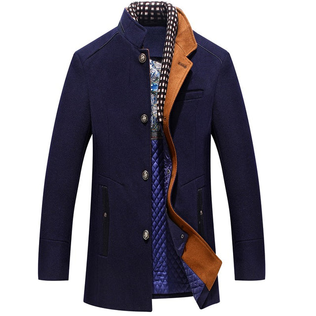 Whitfield - Men's Quilted Lined Wool Blend Coat 4