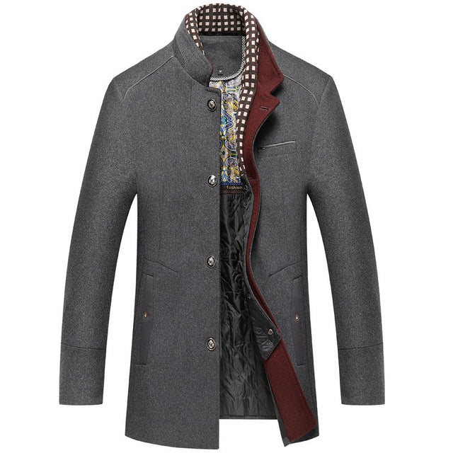 Whitfield - Men's Quilted Lined Wool Blend Coat 5
